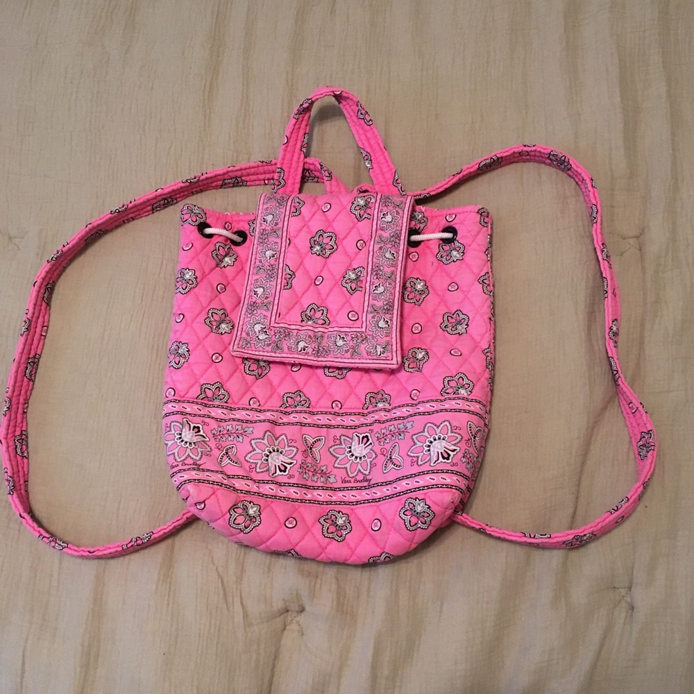 Vera Bradley Drawstring Bag Pink Floral